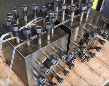 Close up on ANSI B16.9 heavy wall fittings