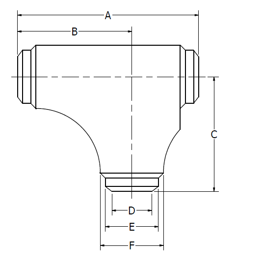 A 2d design of an AISI 4130 long sweep tee